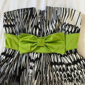 Macy’s Black and White Strapless Dress